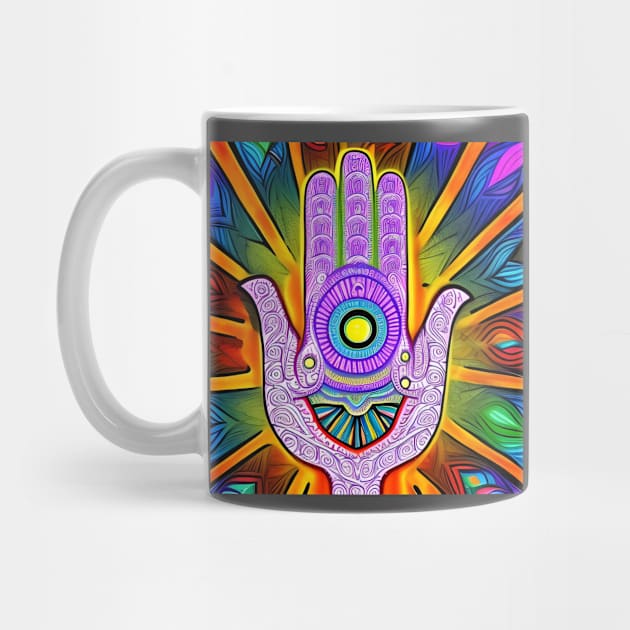 Trippy Hamsa Hand by AlienMirror